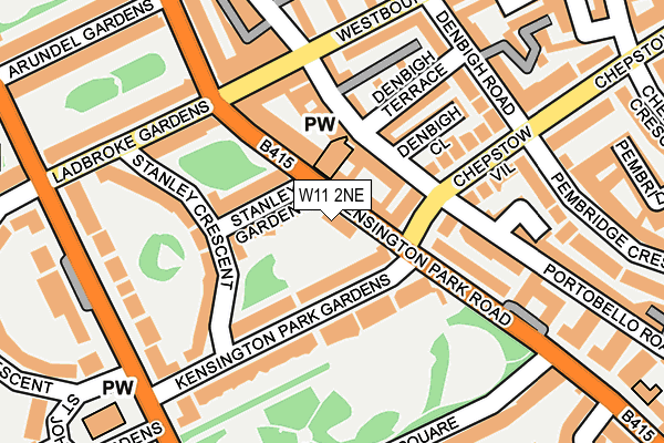 W11 2NE map - OS OpenMap – Local (Ordnance Survey)
