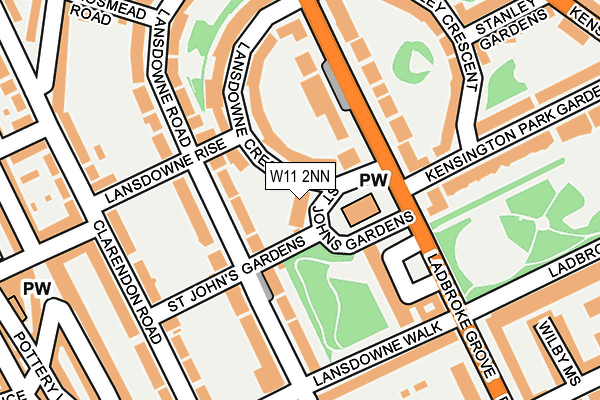 W11 2NN map - OS OpenMap – Local (Ordnance Survey)