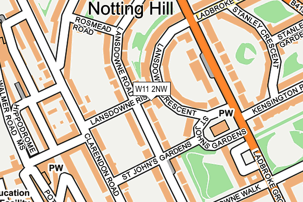 W11 2NW map - OS OpenMap – Local (Ordnance Survey)