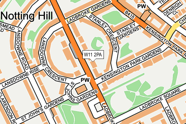 W11 2PA map - OS OpenMap – Local (Ordnance Survey)