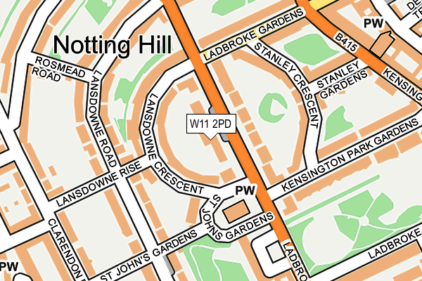 W11 2PD map - OS OpenMap – Local (Ordnance Survey)