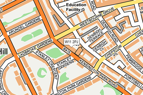 W11 2PJ map - OS OpenMap – Local (Ordnance Survey)