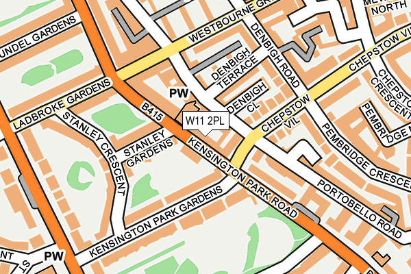 W11 2PL map - OS OpenMap – Local (Ordnance Survey)