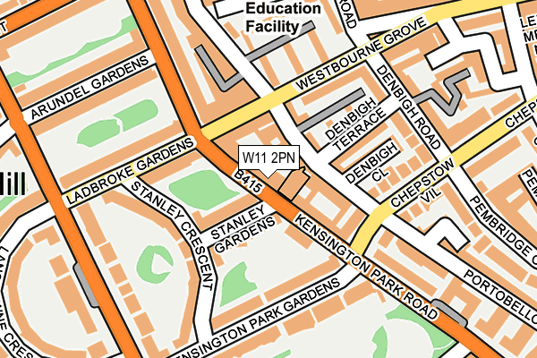 W11 2PN map - OS OpenMap – Local (Ordnance Survey)
