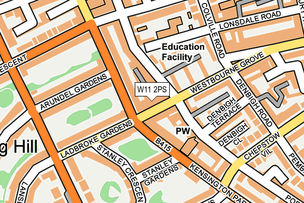 W11 2PS map - OS OpenMap – Local (Ordnance Survey)