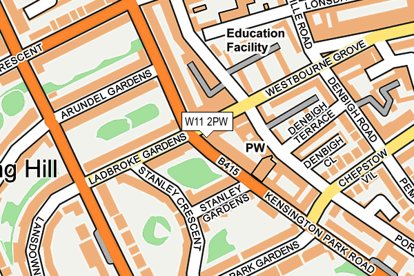 W11 2PW map - OS OpenMap – Local (Ordnance Survey)