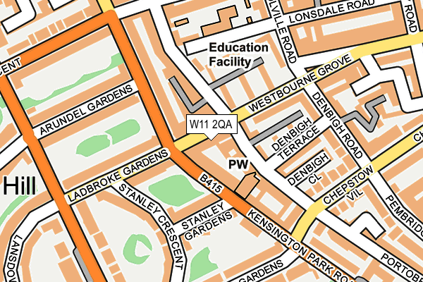 W11 2QA map - OS OpenMap – Local (Ordnance Survey)
