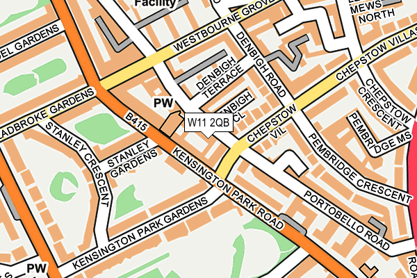 W11 2QB map - OS OpenMap – Local (Ordnance Survey)