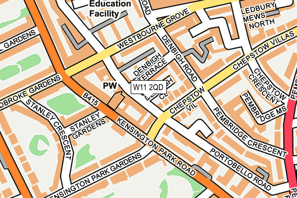 W11 2QD map - OS OpenMap – Local (Ordnance Survey)
