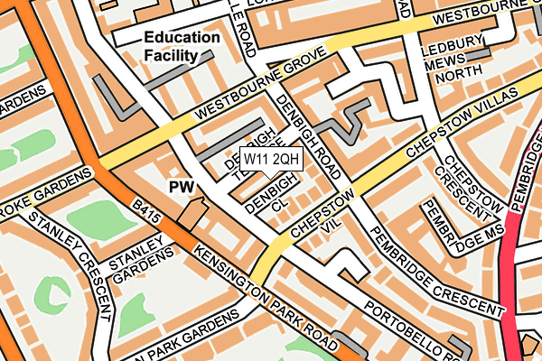 W11 2QH map - OS OpenMap – Local (Ordnance Survey)