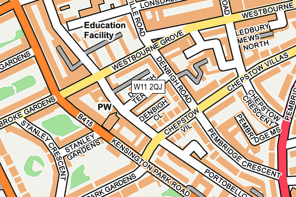 W11 2QJ map - OS OpenMap – Local (Ordnance Survey)