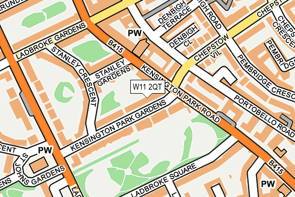 W11 2QT map - OS OpenMap – Local (Ordnance Survey)