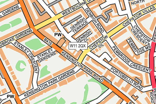 W11 2QX map - OS OpenMap – Local (Ordnance Survey)