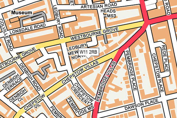 W11 2RB map - OS OpenMap – Local (Ordnance Survey)