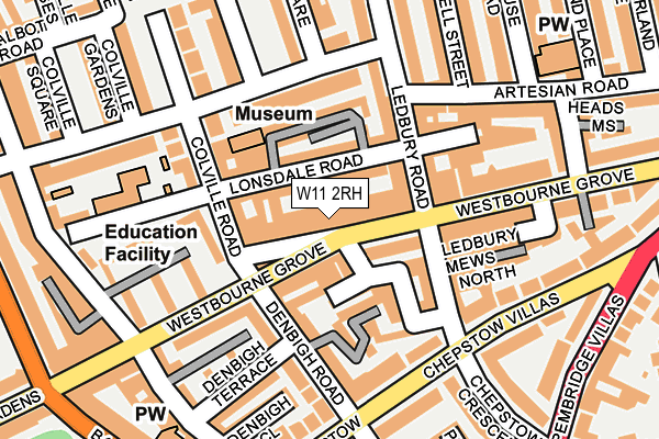W11 2RH map - OS OpenMap – Local (Ordnance Survey)