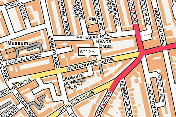 W11 2RJ map - OS OpenMap – Local (Ordnance Survey)