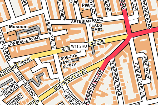 W11 2RU map - OS OpenMap – Local (Ordnance Survey)