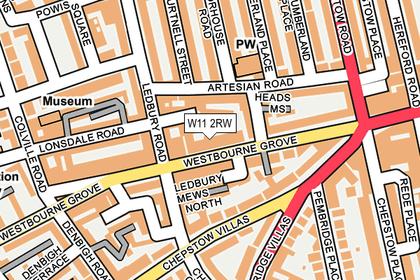 W11 2RW map - OS OpenMap – Local (Ordnance Survey)