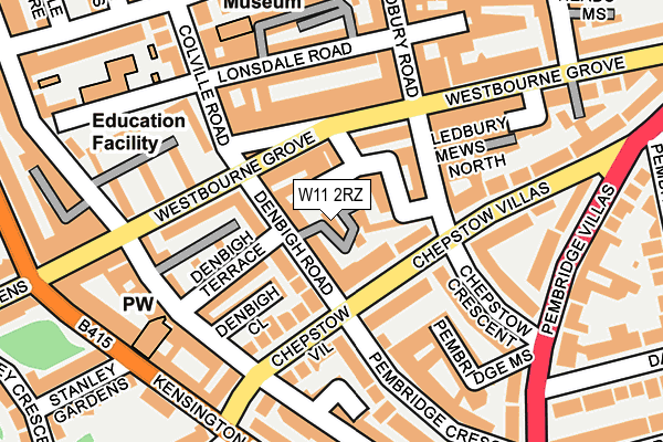 W11 2RZ map - OS OpenMap – Local (Ordnance Survey)