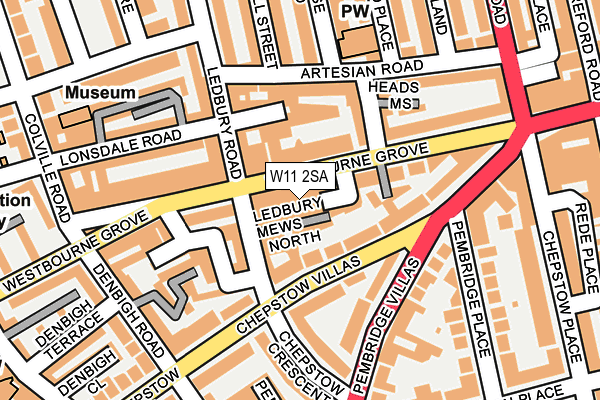 W11 2SA map - OS OpenMap – Local (Ordnance Survey)