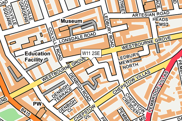 W11 2SE map - OS OpenMap – Local (Ordnance Survey)