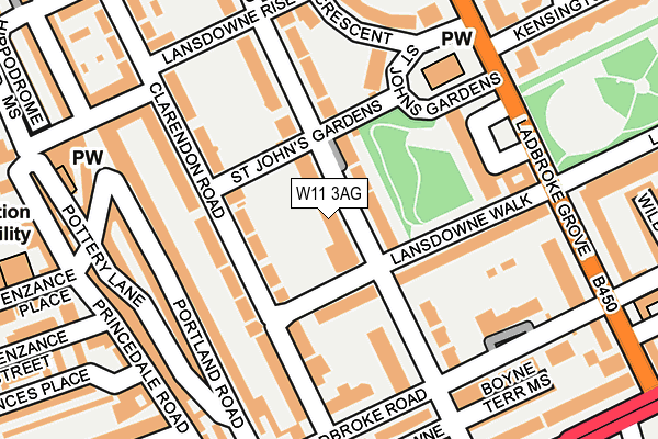 W11 3AG map - OS OpenMap – Local (Ordnance Survey)