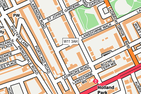 W11 3AH map - OS OpenMap – Local (Ordnance Survey)