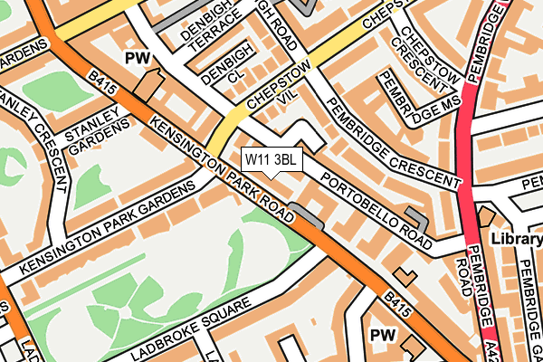 W11 3BL map - OS OpenMap – Local (Ordnance Survey)