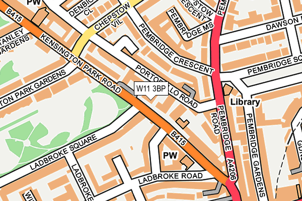 W11 3BP map - OS OpenMap – Local (Ordnance Survey)