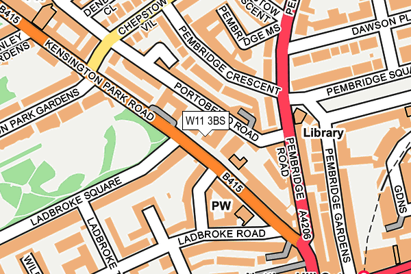 W11 3BS map - OS OpenMap – Local (Ordnance Survey)
