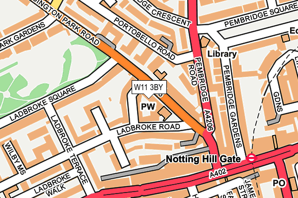 W11 3BY map - OS OpenMap – Local (Ordnance Survey)