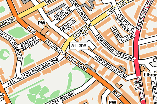 W11 3DB map - OS OpenMap – Local (Ordnance Survey)