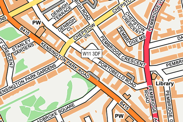 W11 3DF map - OS OpenMap – Local (Ordnance Survey)