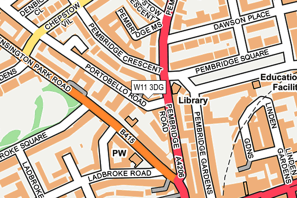 W11 3DG map - OS OpenMap – Local (Ordnance Survey)
