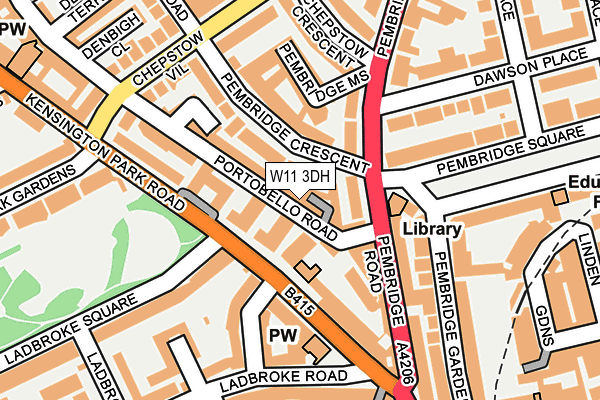 W11 3DH map - OS OpenMap – Local (Ordnance Survey)