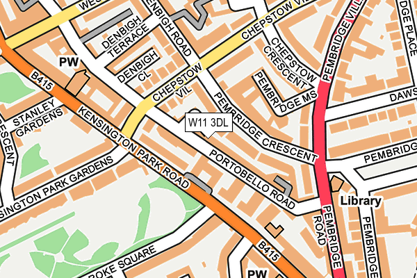 W11 3DL map - OS OpenMap – Local (Ordnance Survey)