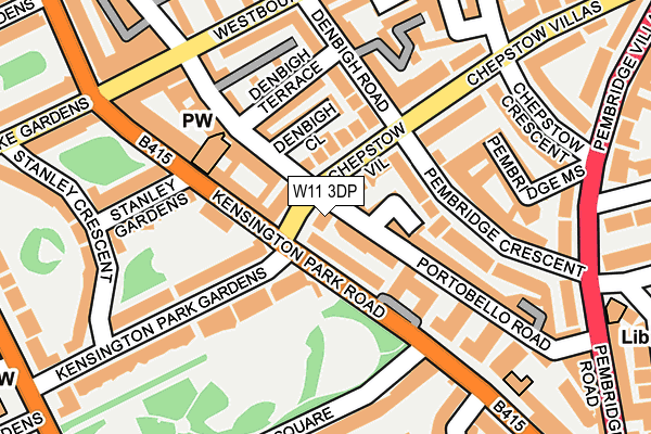 W11 3DP map - OS OpenMap – Local (Ordnance Survey)