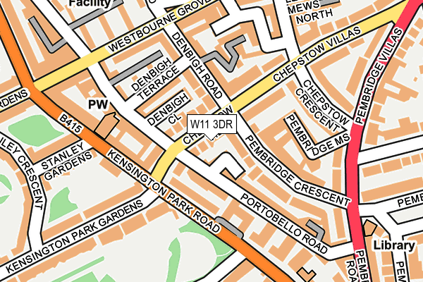 W11 3DR map - OS OpenMap – Local (Ordnance Survey)