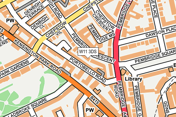 W11 3DS map - OS OpenMap – Local (Ordnance Survey)