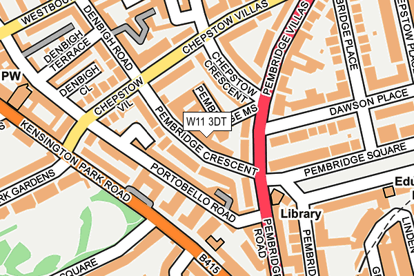 W11 3DT map - OS OpenMap – Local (Ordnance Survey)