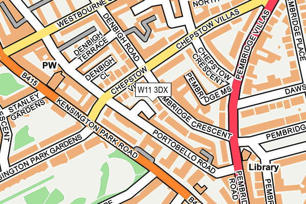 W11 3DX map - OS OpenMap – Local (Ordnance Survey)