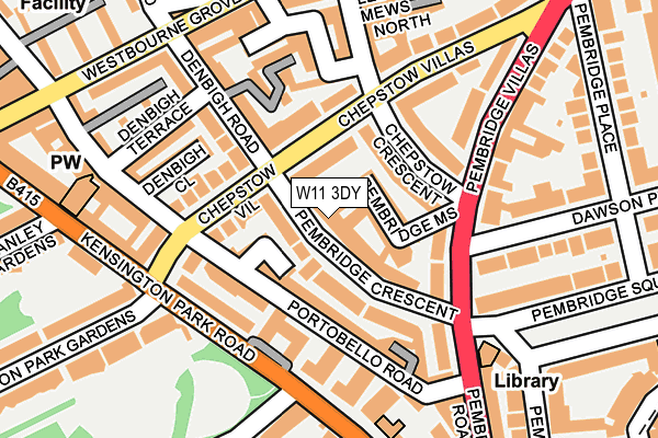 W11 3DY map - OS OpenMap – Local (Ordnance Survey)