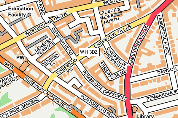W11 3DZ map - OS OpenMap – Local (Ordnance Survey)