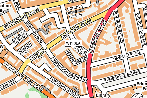 W11 3EA map - OS OpenMap – Local (Ordnance Survey)