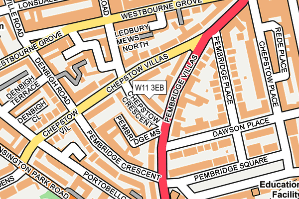 W11 3EB map - OS OpenMap – Local (Ordnance Survey)