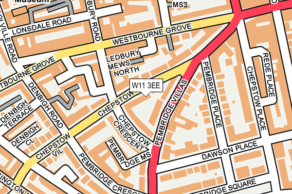 W11 3EE map - OS OpenMap – Local (Ordnance Survey)