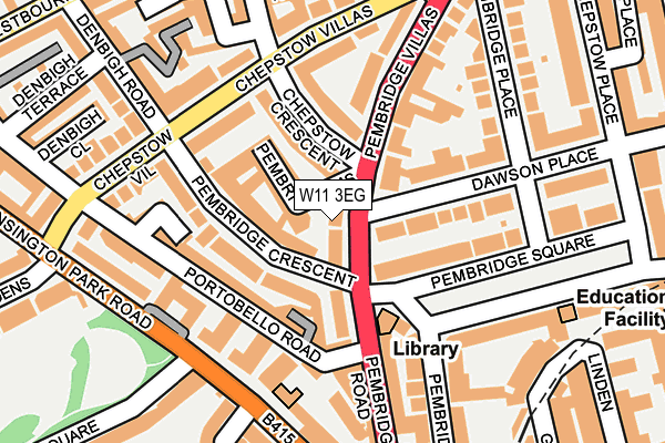 W11 3EG map - OS OpenMap – Local (Ordnance Survey)