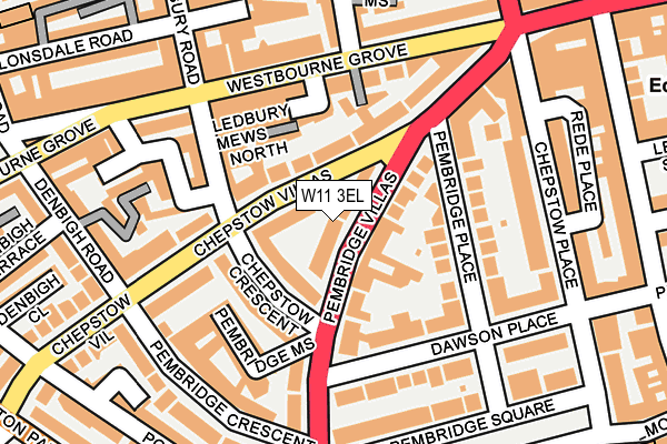 W11 3EL map - OS OpenMap – Local (Ordnance Survey)