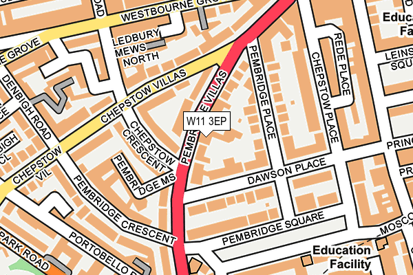 W11 3EP map - OS OpenMap – Local (Ordnance Survey)