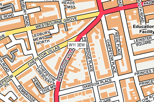 W11 3EW map - OS OpenMap – Local (Ordnance Survey)